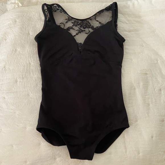 Black leotard - Capezio “Baltogs” - large child size - low back lace detail - Picture 6 of 7